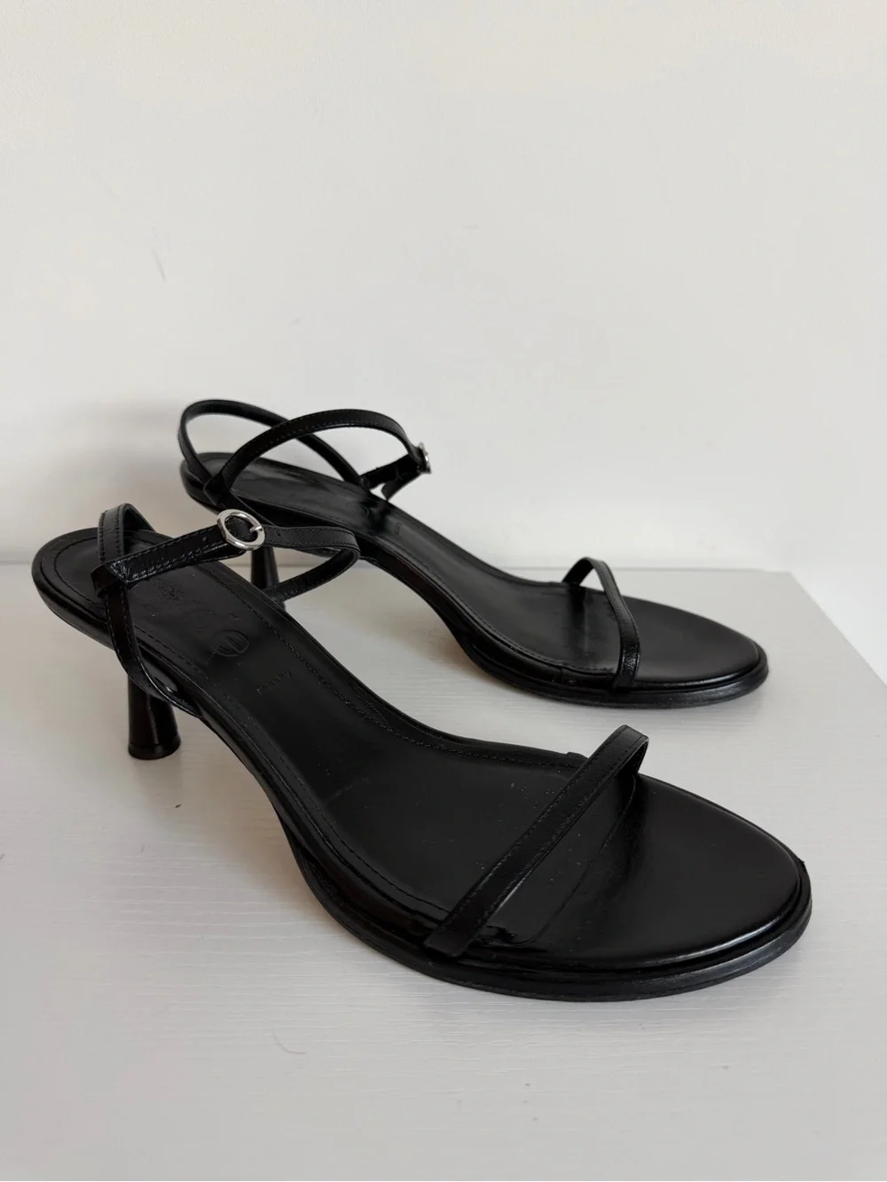 Aeyde 39 Mikita Black Nappa Leather Sandals